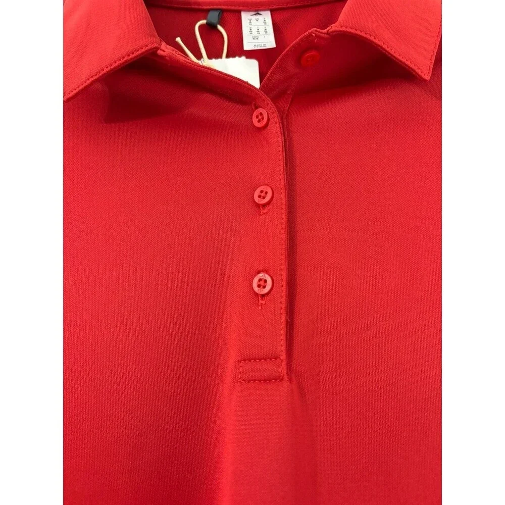 adidas Women's Performance Solid Short Sleeve Golf Polo Shirt - Collegiate Red